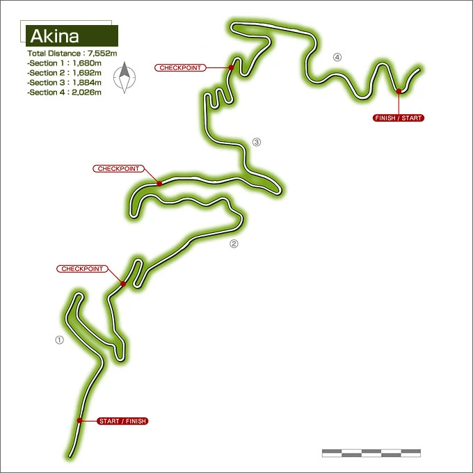 Mapa del circuito Monte Akina