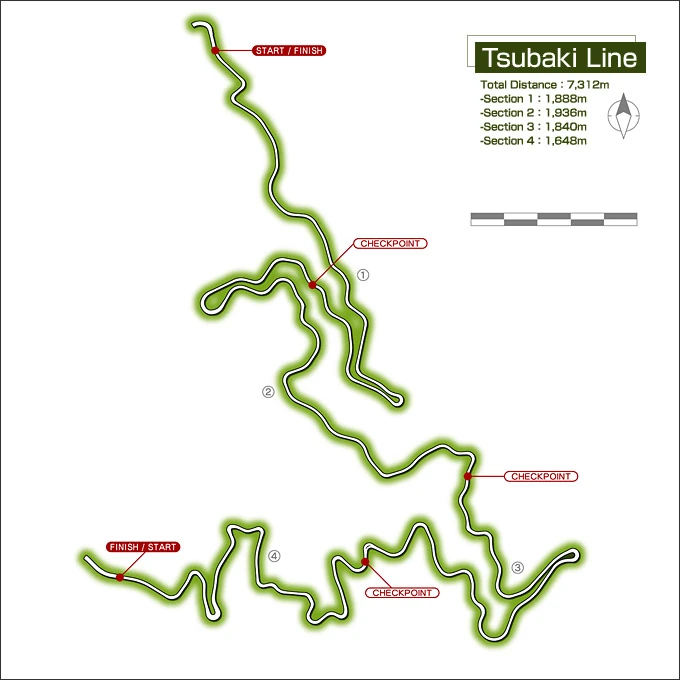 Mapa del circuito Tsubaki Line